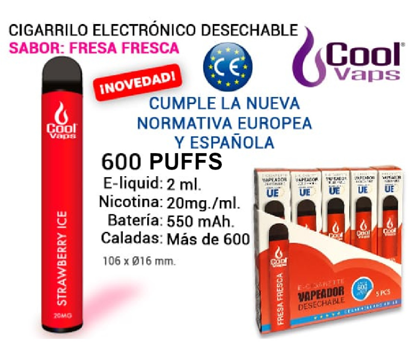 Pod Cool Vaps fresa refrescante 700 Pf 0mg
